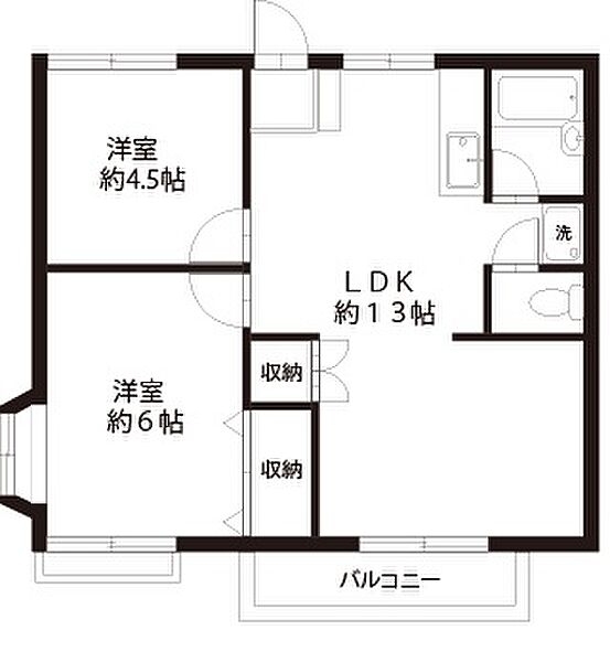 ファミーユ橋本 ｜東京都羽村市緑ヶ丘５丁目(賃貸アパート2LDK・2階・47.10㎡)の写真 その2