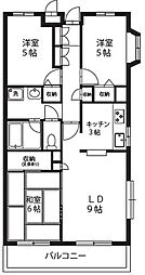 コートエレガンスG 2階3LDKの間取り