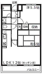 コートエレガンスElle-F 2LDKの間取図画像