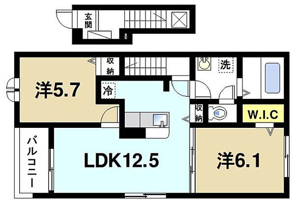 グリーンハイツ加茂II ｜京都府木津川市加茂町里中門伝(賃貸アパート2LDK・2階・56.44㎡)の写真 その2