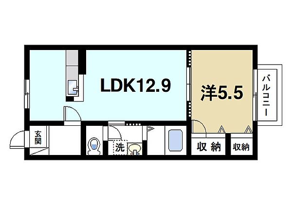 ヴァロワール ｜奈良県天理市石上町(賃貸アパート1LDK・2階・42.00㎡)の写真 その2