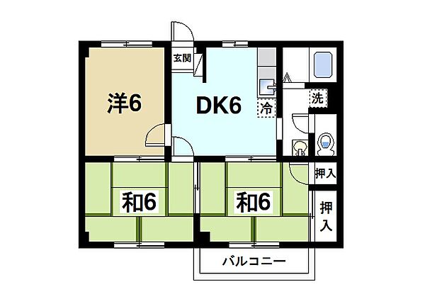 画像2:3DKの間取りです