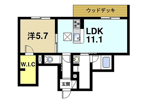 奈良県生駒市中菜畑2丁目(賃貸マンション1LDK・1階・44.97㎡)の写真 その2