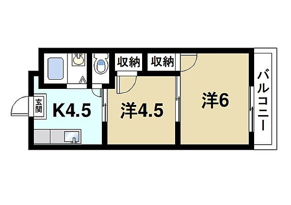 奈良県奈良市杉ヶ町(賃貸マンション2K・4階・32.24㎡)の写真 その2