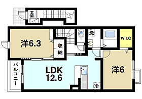 パルサーレジデンス  ｜ 奈良県桜井市大字金屋（賃貸アパート2LDK・2階・58.95㎡） その2