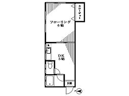 ハイツ西澤 1DKの間取図画像