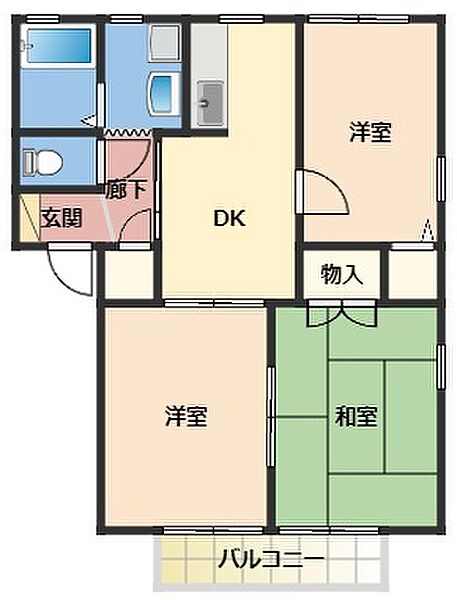 ディアス名高 201｜和歌山県海南市名高(賃貸アパート3DK・2階・50.90㎡)の写真 その2