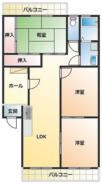 ルーブル前田 302｜和歌山県海南市名高(賃貸マンション3LDK・3階・72.38㎡)の写真 その2