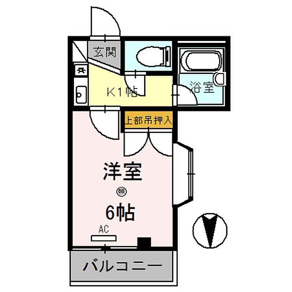 スカイビュー 603｜和歌山県和歌山市手平3丁目(賃貸アパート1K・6階・16.72㎡)の写真 その2