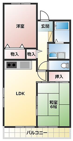 マンションニューハマ1 305｜和歌山県海南市日方(賃貸アパート2LDK・3階・54.50㎡)の写真 その2