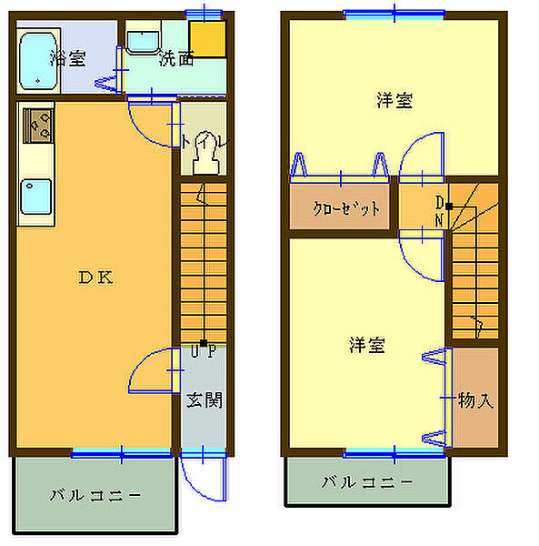 矢ノ嶋ベルフォーレ Ｂ｜和歌山県海南市船尾(賃貸アパート2DK・1階・53.00㎡)の写真 その2