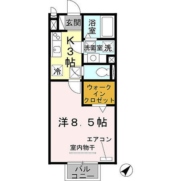ビヤン　リズム 105｜和歌山県和歌山市鳴神(賃貸アパート1K・1階・30.03㎡)の写真 その2