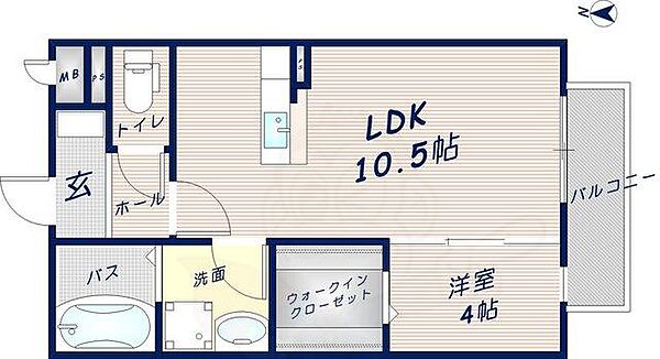 大阪府東大阪市玉串元町１丁目(賃貸アパート1LDK・2階・37.53㎡)の写真 その2