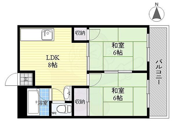 旭ガーデンハイツ ｜大阪府東大阪市旭町(賃貸マンション2LDK・3階・40.00㎡)の写真 その2