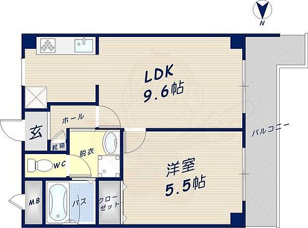 大阪府東大阪市立花町(賃貸マンション1LDK・3階・34.39㎡)の写真 その2