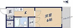 ツゥイン石切1 1Kの間取図画像