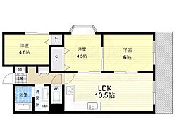 正起瓢箪山第2ハイツ 3LDKの間取図画像