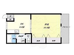 シャトー西村 2DKの間取図画像