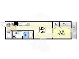 シエーナ若江岩田 1LDKの間取図画像