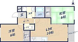 ヴィラ吉田 2LDKの間取図画像