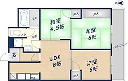 シャトルMK 3DKの間取図画像