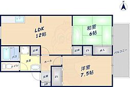 ムカイセントラルハイツ 2LDKの間取図画像
