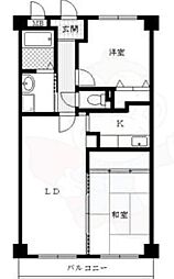クオーレ今米 2LDKの間取図画像