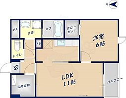 アルカディア2 1LDKの間取図画像