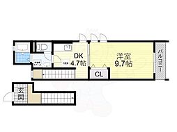 アーク島之内 1DKの間取図画像