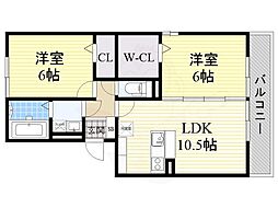 グランシャリオ 2LDKの間取図画像