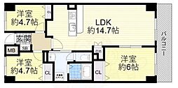 戴慶カーサグラシア 3LDKの間取図画像