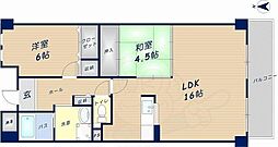パークサイドキタザワ 2LDKの間取図画像
