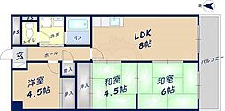 サンプラザ新石切 3LDKの間取図画像