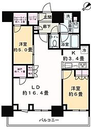 hitoto広島TheTower 2LDKの間取図画像