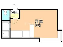 ＡＭＳ913 2階ワンルームの間取り