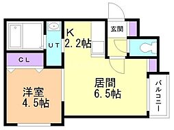 札幌市営南北線 幌平橋駅 徒歩5分の賃貸マンション 3階1LDKの間取り