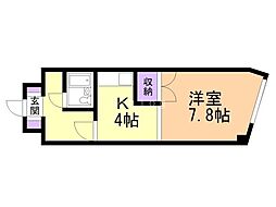 ハイツ・しらかば 1Kの間取図画像