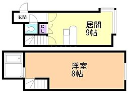 サウスコート5 1階1LDKの間取り