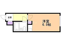 札幌市営東西線 西18丁目駅 徒歩3分の賃貸マンション 5階ワンルームの間取り