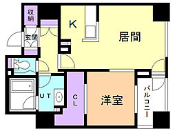 プライムメゾン南2条 13階1LDKの間取り