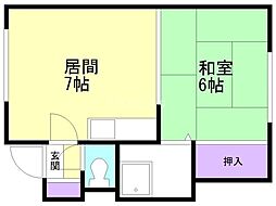コーポ横井 1DKの間取図画像