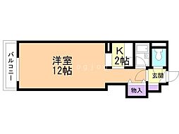 ロイヤルステージ 406 4階1Kの間取り