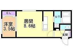 Ｇｒａｎｄ　Ｏｎｅ　Ｓａｐｐｏｒｏ 1階1LDKの間取り