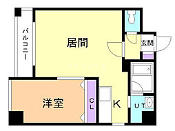 ドエル南円山 1LDKの間取図画像