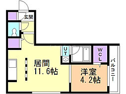 Ｆｏｒｅｓｔａ148 2階1LDKの間取り