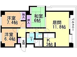 アルファスクエア円山 3LDKの間取図画像