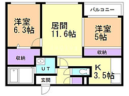 間取図画像 2LDK