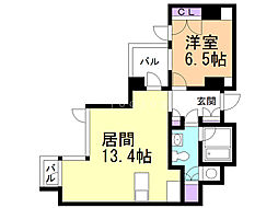 INFINITY22 1LDKの間取図画像