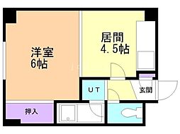エスポワール16 1DKの間取図画像