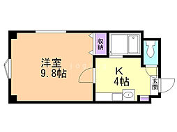 コア136 1Kの間取図画像